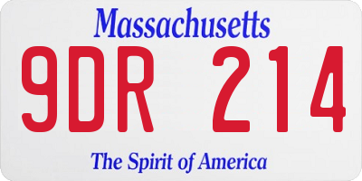 MA license plate 9DR214