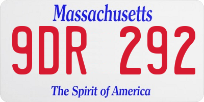 MA license plate 9DR292