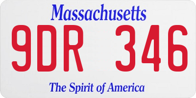 MA license plate 9DR346