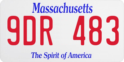 MA license plate 9DR483