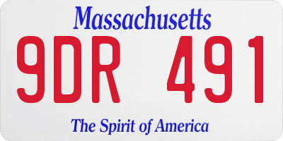 MA license plate 9DR491