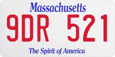 MA license plate 9DR521