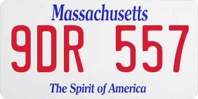MA license plate 9DR557