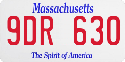 MA license plate 9DR630