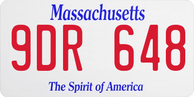 MA license plate 9DR648