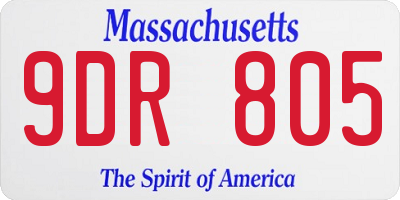 MA license plate 9DR805