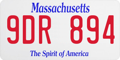 MA license plate 9DR894