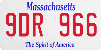 MA license plate 9DR966