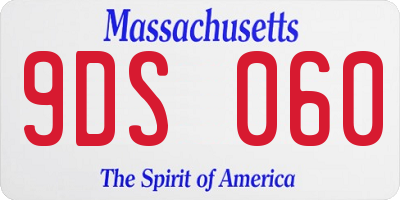 MA license plate 9DS060