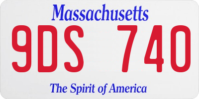 MA license plate 9DS740