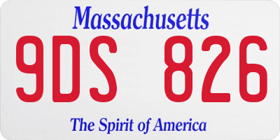 MA license plate 9DS826