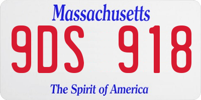 MA license plate 9DS918