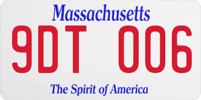 MA license plate 9DT006