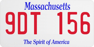 MA license plate 9DT156