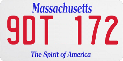 MA license plate 9DT172