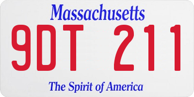 MA license plate 9DT211