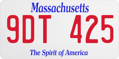 MA license plate 9DT425