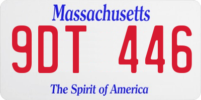 MA license plate 9DT446
