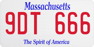 MA license plate 9DT666