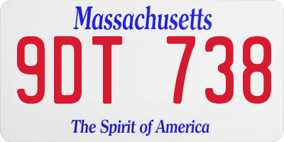 MA license plate 9DT738