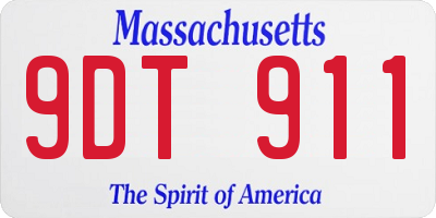 MA license plate 9DT911