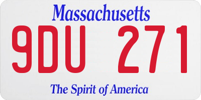 MA license plate 9DU271