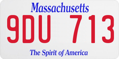 MA license plate 9DU713