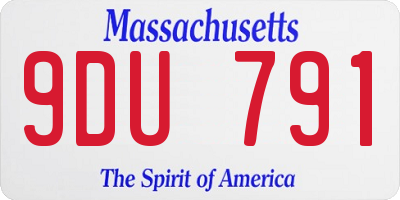 MA license plate 9DU791