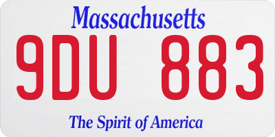 MA license plate 9DU883