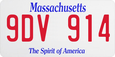 MA license plate 9DV914