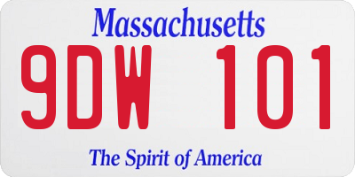 MA license plate 9DW101