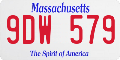 MA license plate 9DW579