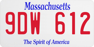 MA license plate 9DW612