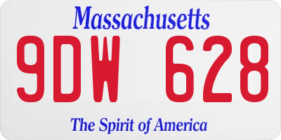 MA license plate 9DW628