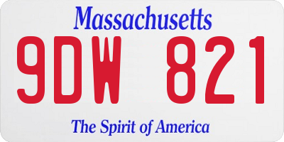 MA license plate 9DW821