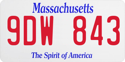 MA license plate 9DW843