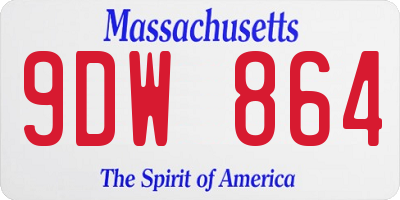 MA license plate 9DW864