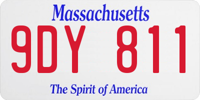 MA license plate 9DY811