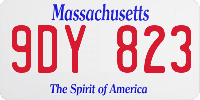 MA license plate 9DY823