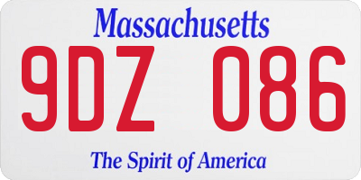 MA license plate 9DZ086
