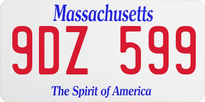 MA license plate 9DZ599