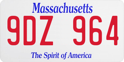 MA license plate 9DZ964