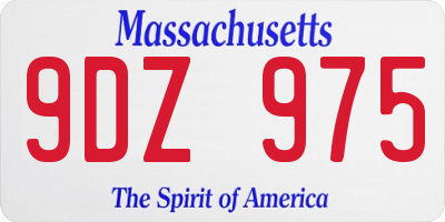 MA license plate 9DZ975