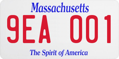 MA license plate 9EA001