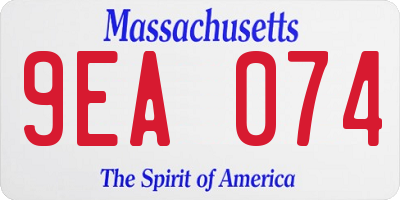 MA license plate 9EA074