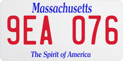 MA license plate 9EA076