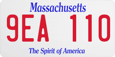 MA license plate 9EA110