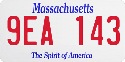MA license plate 9EA143