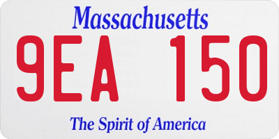 MA license plate 9EA150