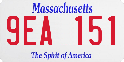MA license plate 9EA151